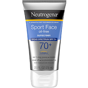 Neutrogena Sport Face Oil-Free Sweat-Resistant Sunscreen Lotion with Broad Spectrum 70+