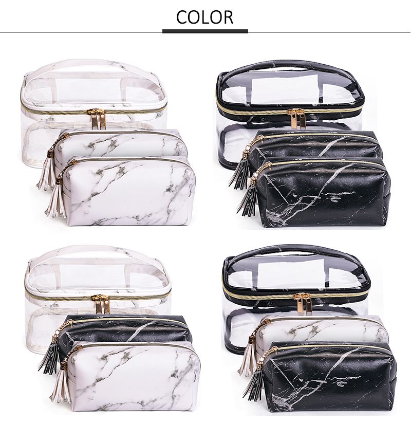 Marble pu Cosmetic Bag set