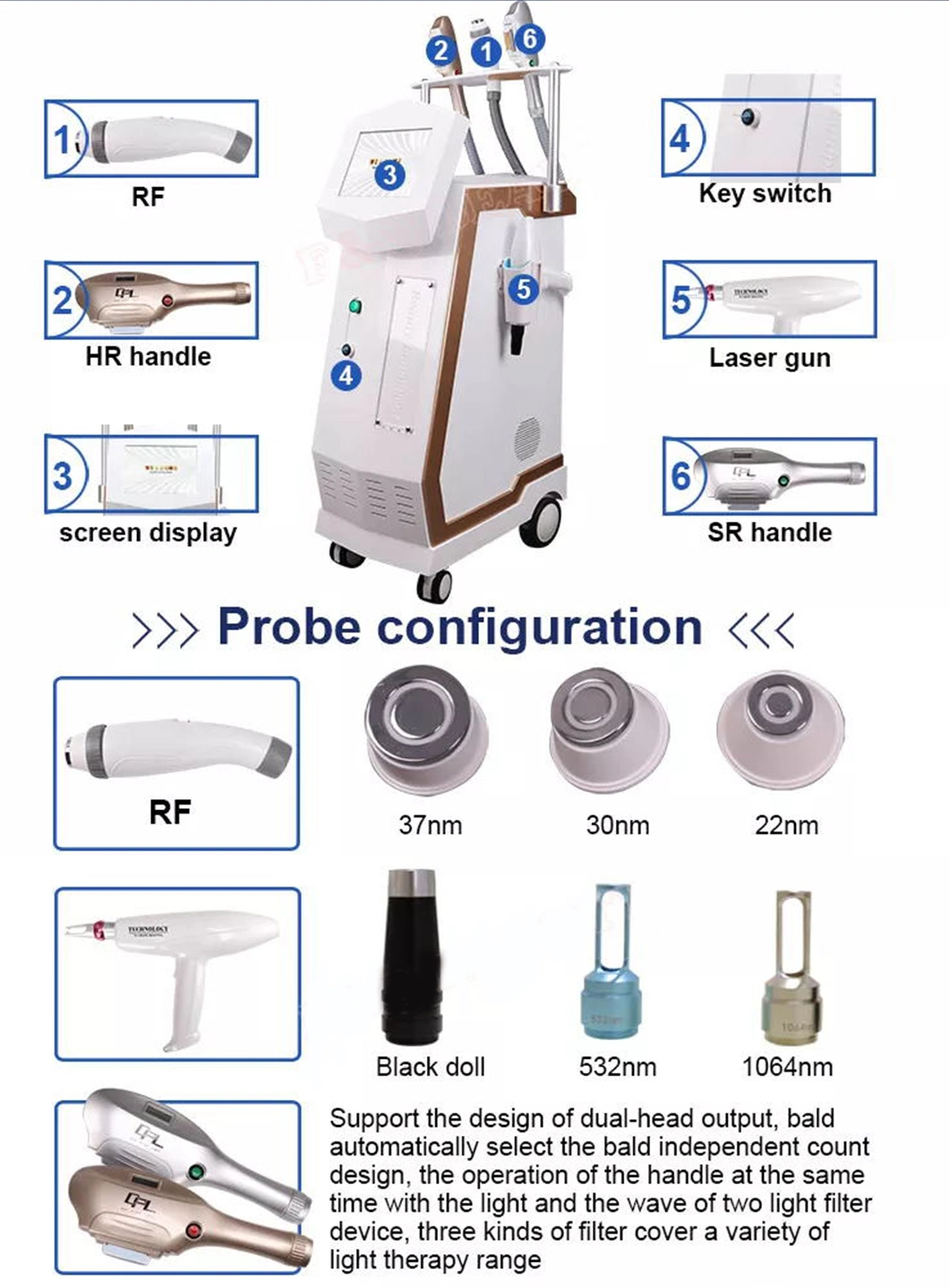 Laser Hair Removal 808nm Tce Removal Skin Rejuvenation Face Lifting Carbon Peeling Skin Whitening Machine