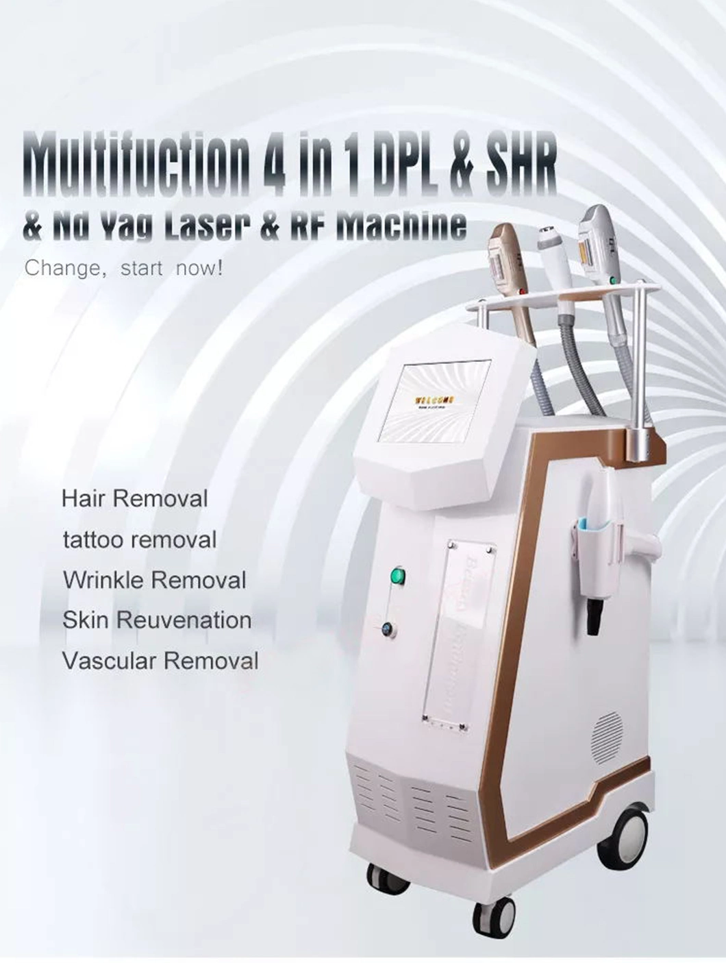 Laser Hair Removal 808nm Tce Removal Skin Rejuvenation Face Lifting Carbon Peeling Skin Whitening Machine