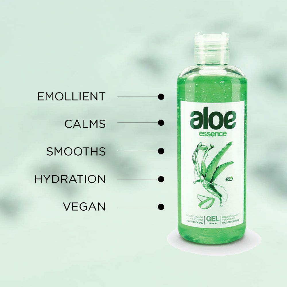 100% Natural Aloe Vera Gel 250 ml. Soothes, refreshes, minimizes