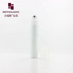 glossy white plastic bottle with natural clear screw cap for hair essence serum