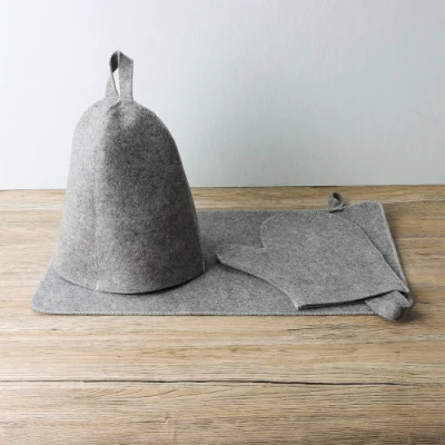 Protect Head and Ears Organic Sauna Bucket Hat Wool Felt Sauna Hat