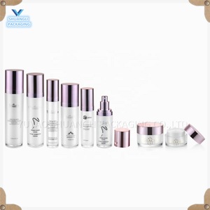 acrylic lotion pump bottle and cream jar set of cosmetic packaging for skin care and cosmetics