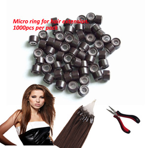 Micro links Hair Extensions Kit 1000PCS Micro Silicone Lined Rings