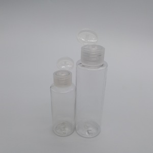 PET clear cosmetic bottles packing small shampoo bottle with filp top cap