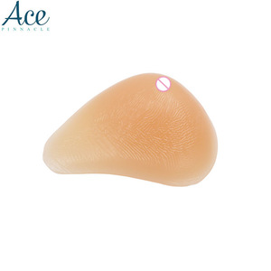 400g nude mature Artificial realistic triangle self-adhesive  bare breast lift pads silicone breast forms