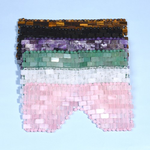 Low Moq High Quality Amethyst Rose Quartz Eye Mask with box,Jade mask