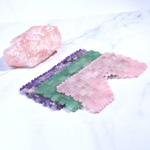 Low Moq High Quality Amethyst Rose Quartz Eye Mask with box,Jade mask