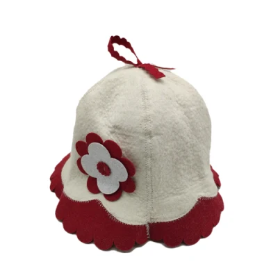 Handcraft Manufacturer Custom Sheep Wool Felt Sauna Heat Bath Hat Japanese Felt Sauna Hat Russian Bnaya Sauna Hat