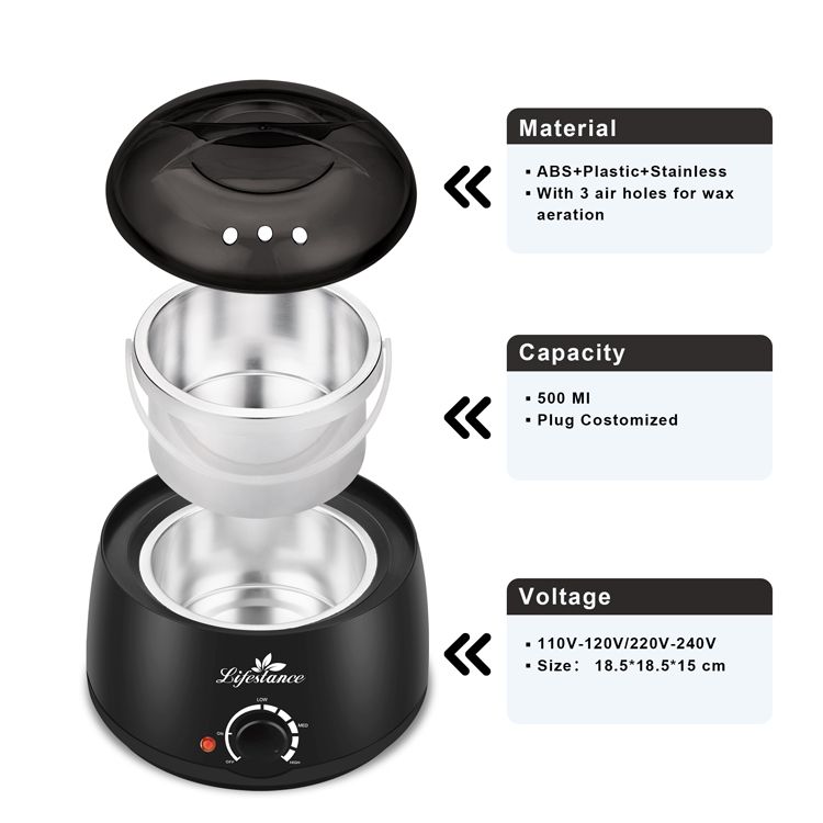 Lifestance Home SPA 500cc Electric Wax Warmer Kits Adjustable Temperature Depilatory wax heater