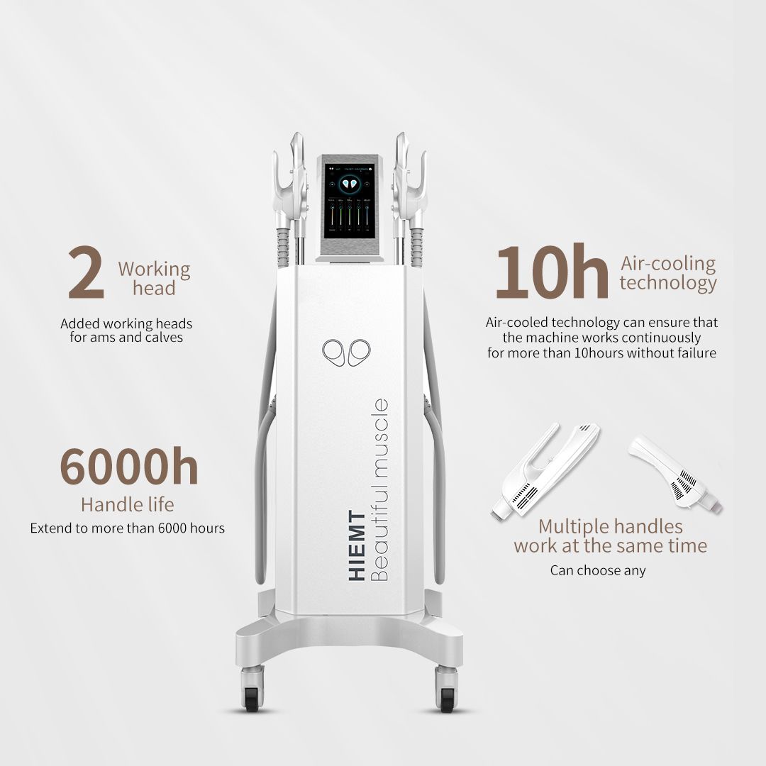 HIEMT EMS Muscle Stimulation Emslim Neo RF EMS Slimming Machine  Electromagnetic Tesla Four Handles Body Sculpting Machine Muscle