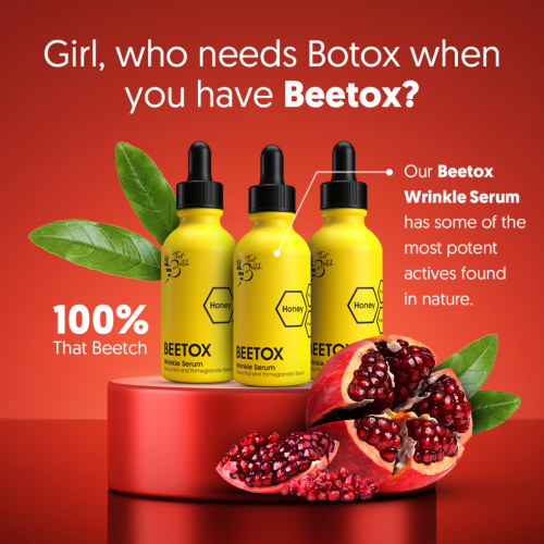 Beetox Wrinkle Serum 30ml with honey, propolis, prebiotics, bakuchiol, and pomegranate