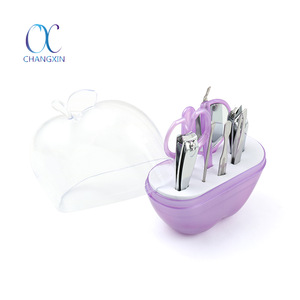 Good Quality Apple Shape Case Manicure Tools 9pcs Nail Clipper Set