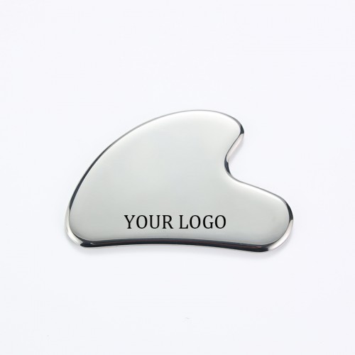 Custom Logo Jade stone rose quartz Stainless steel gua sha,Metal guasha