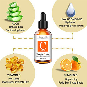 Anti Aging Anti-Wrinkle Facial Vitamin C Serum with Hyaluronic Acid as skin care serum for face