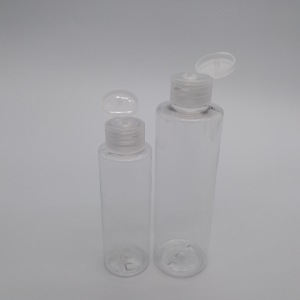 PET clear cosmetic bottles packing small shampoo bottle with filp top cap