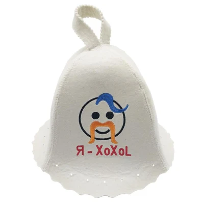 Wool Hat Embroidered for Sauna Banya Bath Head Protection Russian Banya Sauna Hat