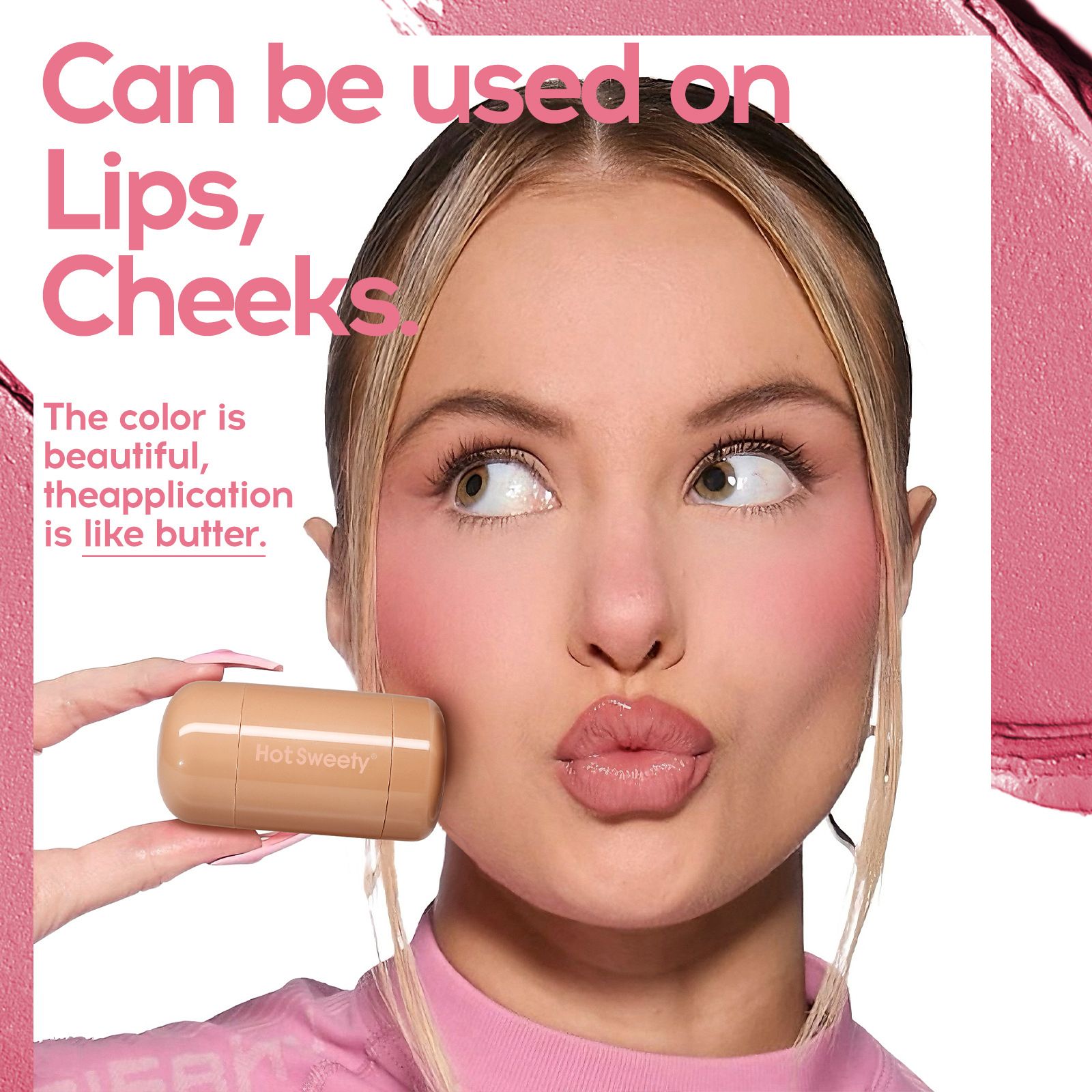 Lips Cheek Tint 2 In 1 Contour Matte Shimmer Cream Blush Waterproof Blusher Stick