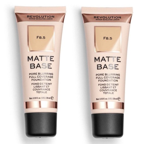 Pack of 2 Revolution Matte Base Pore Blurring Full Coverage Foundation, F8.5