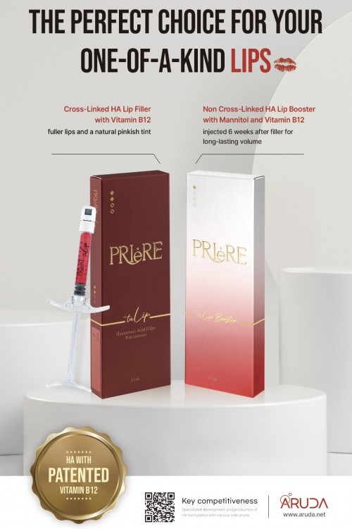 Priere Tulip Lip Filler and Priere Tulip Lip Booster  – Hyaluronic Acid Filler with Lidocaine (for more information, contact amina@aruda.net)