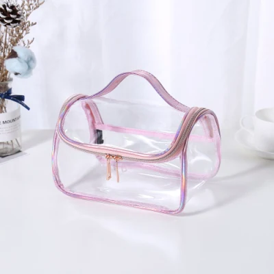 Custom Waterproof Clear PVC Cosmetic Makeup Bag with Zipper Closure