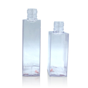 biodegradable shampoo bottle eco packaging cosmetics  200ml 350ml clear square plastic bottle luxury cosmetic packaging bottle