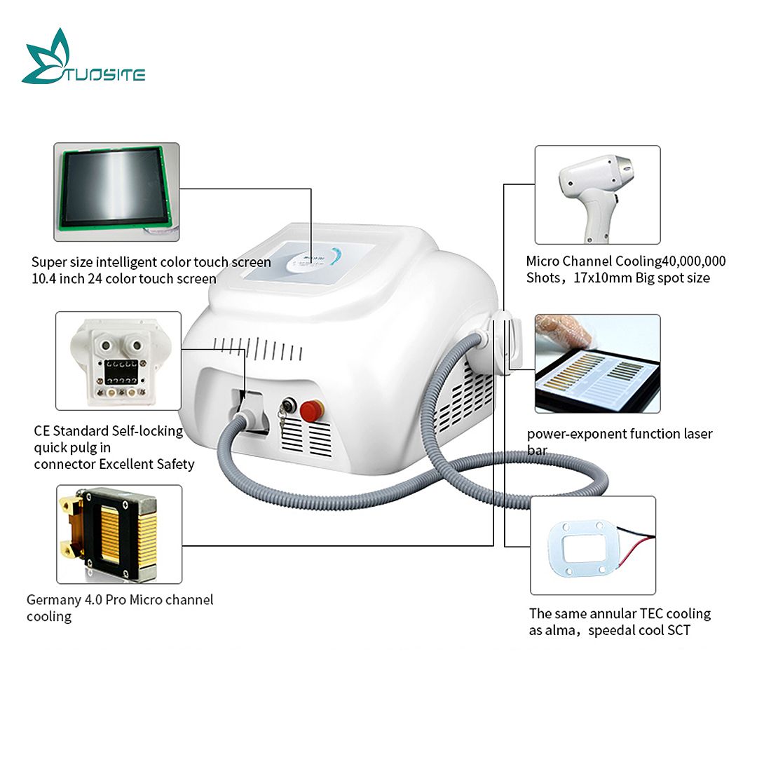 Professional 808mn Diode Laser Ice Titanium 808 Nm Diode Hair Removal Machine Diode Laser Hair Removal Machine