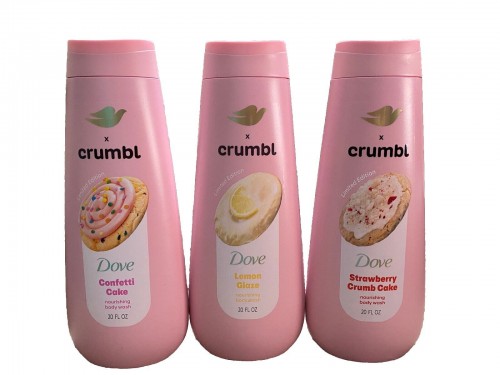 Dove Body Wash Crumbl Strawberry Crumb Cake Lemon Glaze Confetti Cake