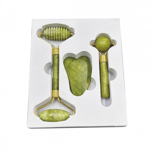 Wholesale Custom Logo 100% nature stone jade roller gua sha tools