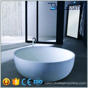 Wholesale Bath supplies,White Artificial Stone Bathtub(Round) BS-8615