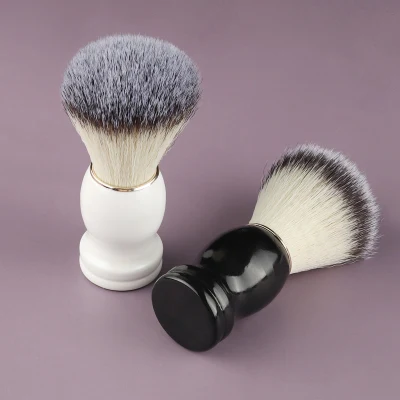 Wholesale Men&prime;s Soft Bristle Synthetic Facial Cleansing Brush Manual Shaving Soap Cream Lathering Brush for Barber Shop