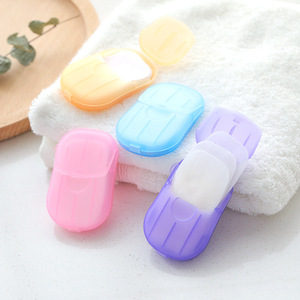 20 Pcs  Outdoor Travel Bath Tablets Portable Hand Washing Small Sheet Paper Soap