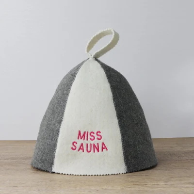 Manufacturer Customized Wholesale Sheep Wool Felt Sauna Hat Japanese Sauna Hat Russian Banya Sauna Hat with Logo