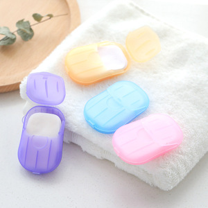 20 Pcs  Outdoor Travel Bath Tablets Portable Hand Washing Small Sheet Paper Soap