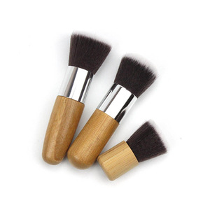 Custom Wholesale 11 Pcs Cosmetic Brushes Bamboo Makeup Brush Set With Bag In Stock