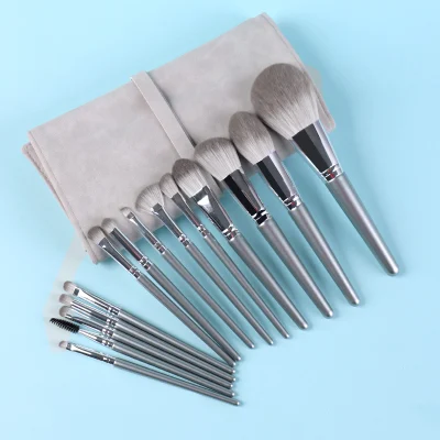 Factory Wholesale Price Customized Logo 14PCS Natural Makeup Brush Set Cosmetics Brushes