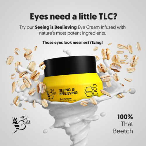 Seeing is Beelieving Eye Cream 15ml with honey, propolis, prebiotics, reishi, and oat milk