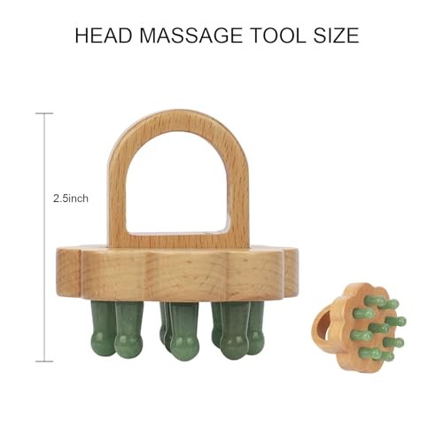 Jade comb,rose quartz stone head scalp massager