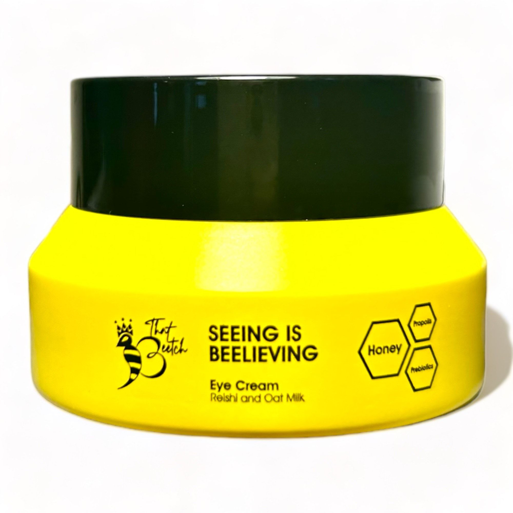 Seeing is Beelieving Eye Cream 15ml with honey, propolis, prebiotics, reishi, and oat milk