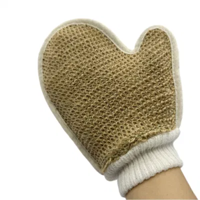 China Quality Natural Jute Hemp Glove for Dead Skin Removal