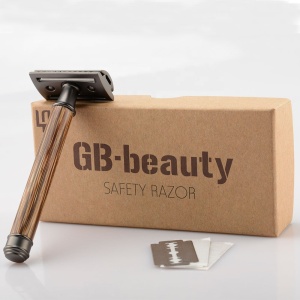 Private Label Body and Face Shave Matte Black Bamboo Women Wooden Safety Shaving Razor