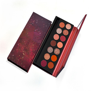 Custom makeup pigmented glitter eyeshadow with customized cardboard eyeshadow palette packaging