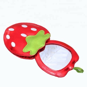 China Factory Small  PU Leather Compact Mirror Cosmetic Hand Held Pocket Makeup Mirrors