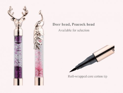 Eyeliner Pen (SE-A) - Single Ended, Gold UV plated, Animal top, Shimmering crystal