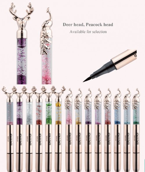 Eyeliner Pen (SE-A) - Single Ended, Gold UV plated, Animal top, Shimmering crystal