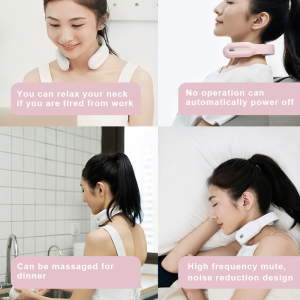 Foldable  Portable Smart Neck Massager Wireless Intelligent Neck Massager With Heat Portable Pulse