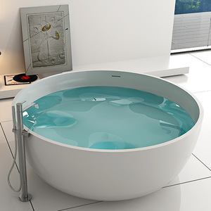 Wholesale Bath supplies,White Artificial Stone Bathtub(Round) BS-8615