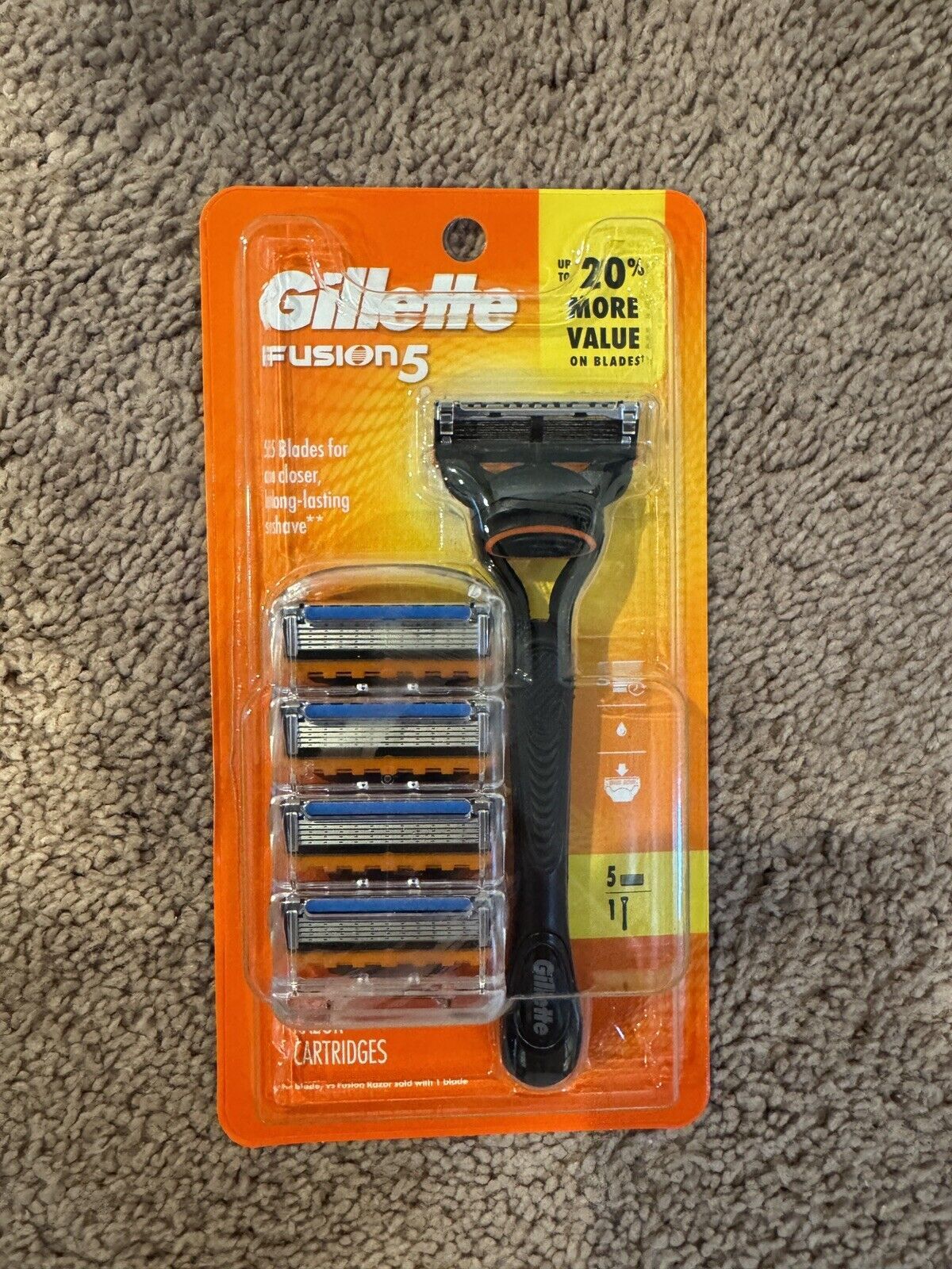 Gillette Fusion 5 - 1 Handle & 5 Cartridges