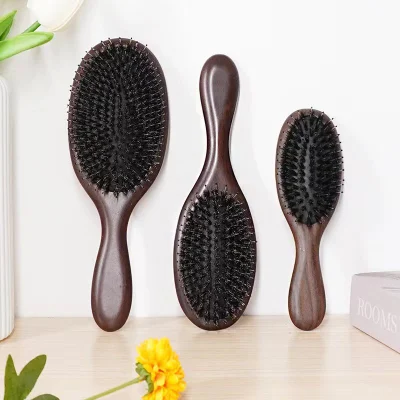 Wholesale Ebony China Pig Bristle Massage Hair Tool Hair Brush Comb